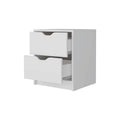 Dillon 2 Drawers Nightstand, Bedside Table With Storage White Mdf Engineered Wood