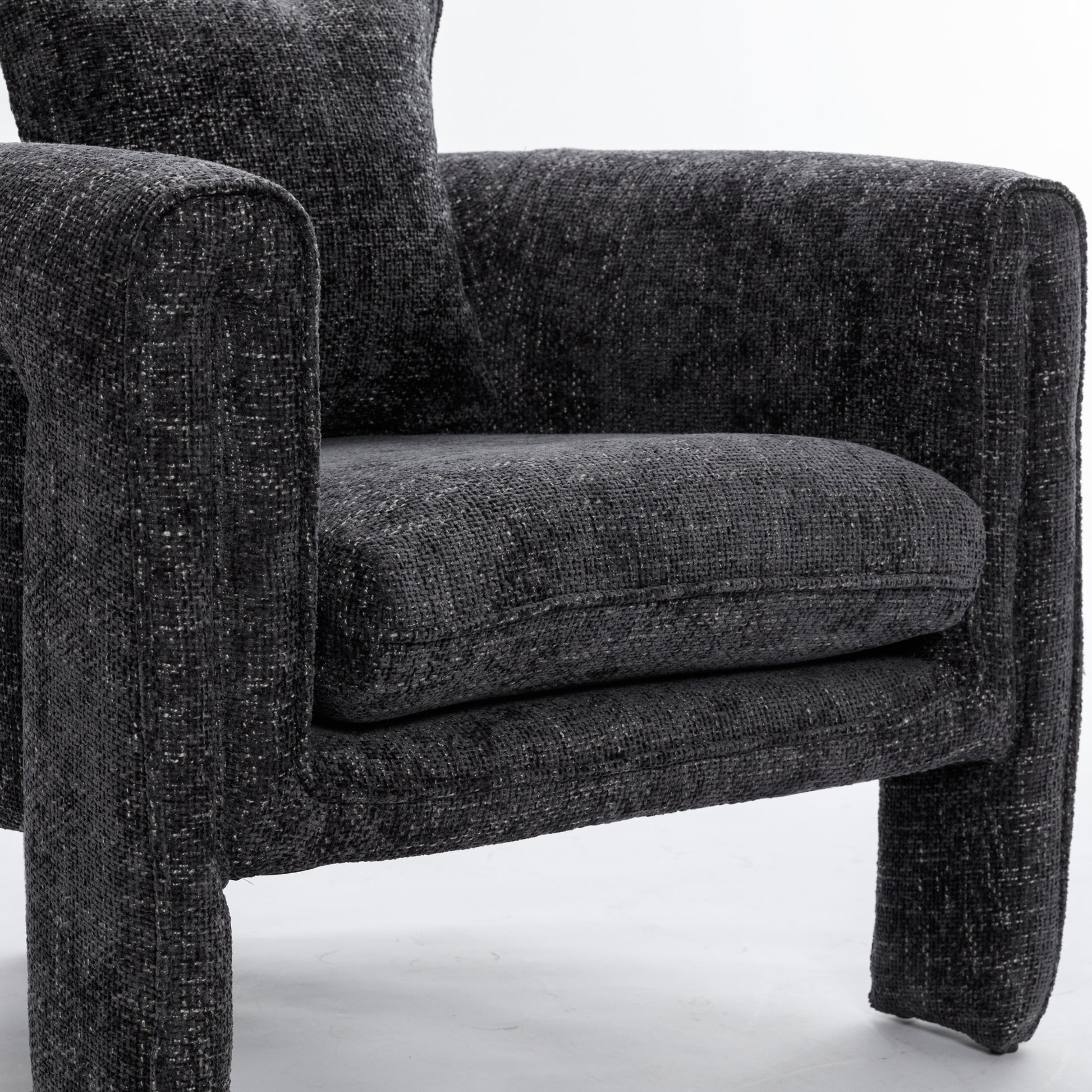 Modern Style Accent Chair Armchair For Living Room, Bedroom, Guest Room,Office,Rock Black Rock Black Upholstered