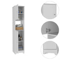 Charlotte Linen Cabinet, 2 Single Door Cabinet, Division, One Shelf White Mdf Engineered Wood