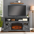 26 Inch Electric Fireplace Insert, Ultra Thin Heater With Log Set & Realistic Flame, Remote Control With Timer, Overheating Protection Antique Black Tempered Glass Sheet Metal Plastic