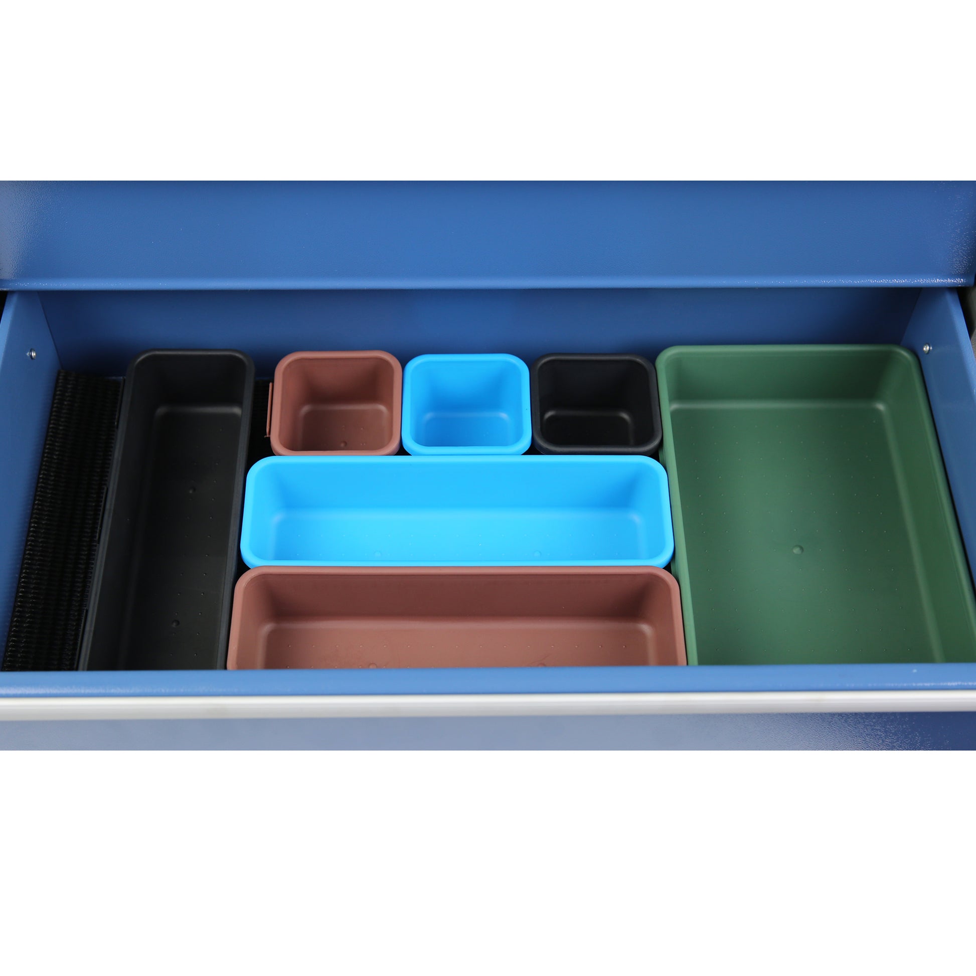 Rolling Tool Chest With 7 Drawer Tool Box With Wheels Multifunctional Tool Cart Mechanic Tool Storage Cabinet For Garage, Warehouse, Workshop, Repair Shop Blue Grey Steel