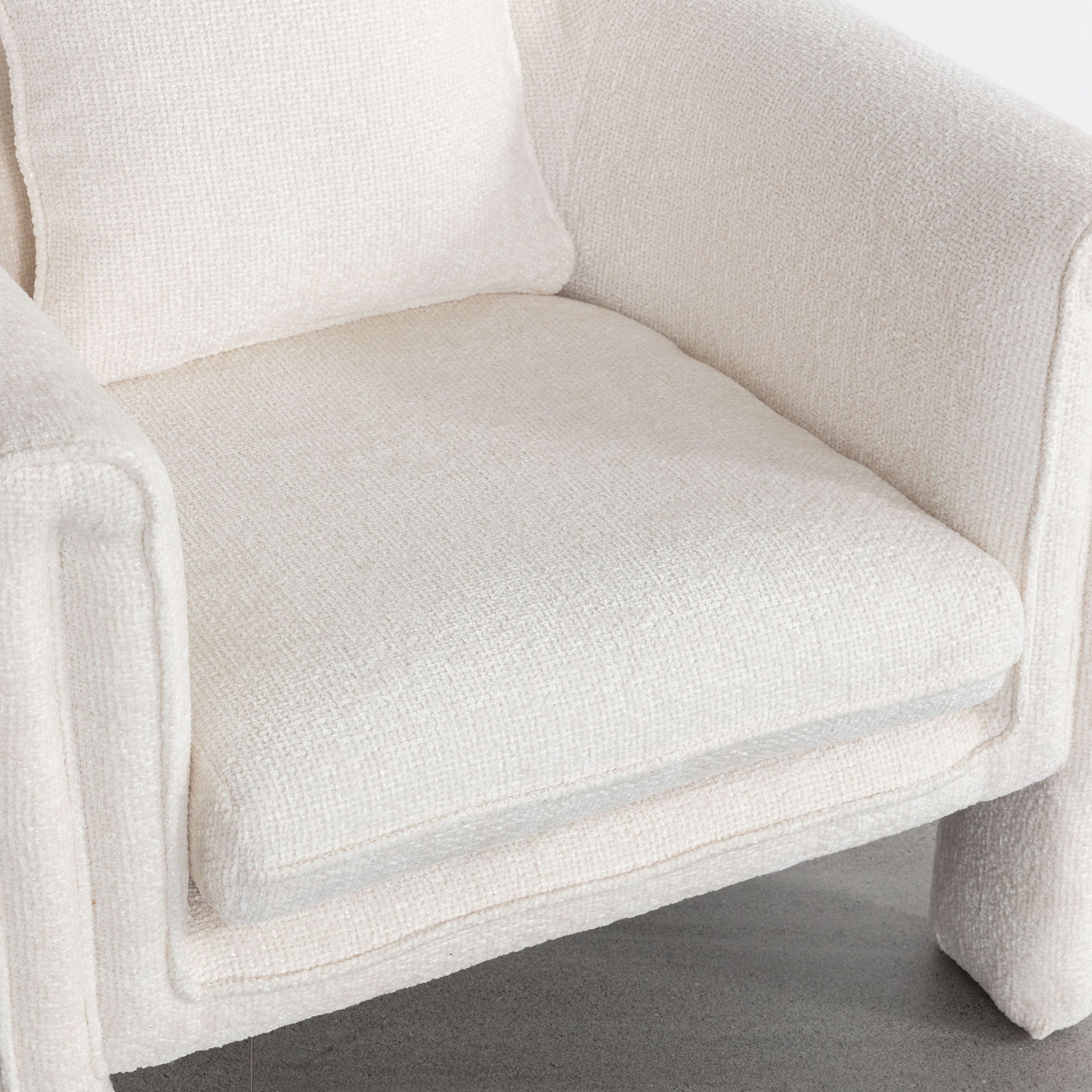 Modern Style Accent Chair Armchair For Living Room, Bedroom, Guest Room,Office, Ivory Ivory Upholstered
