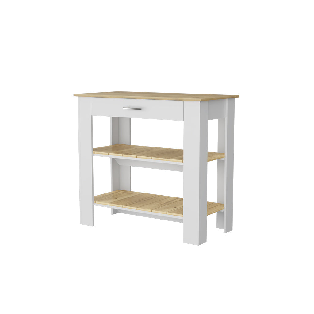 Brooklyn 40 Kitchen Island, Two Shelves, One Drawer Multicolor Mdf Engineered Wood