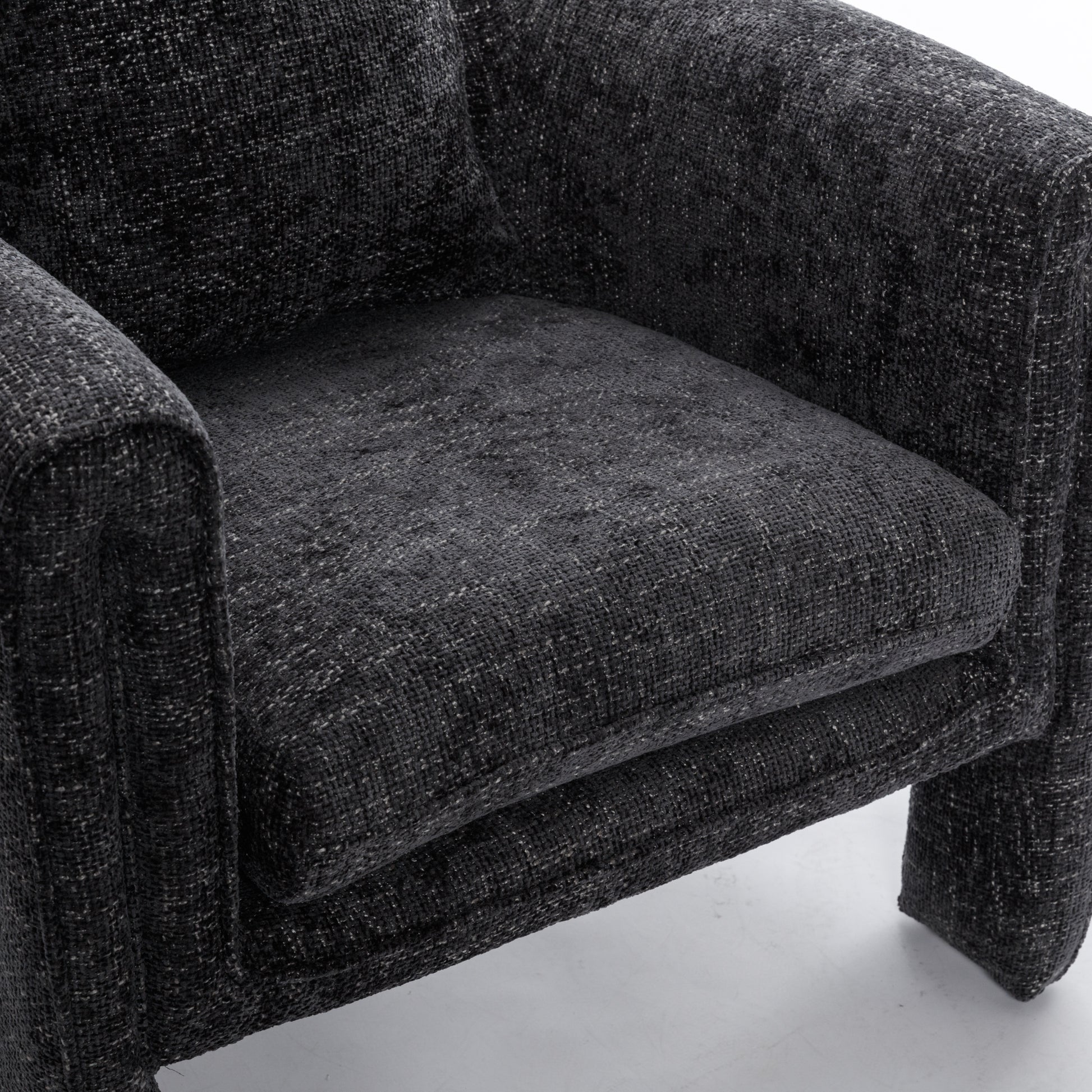 Modern Style Accent Chair Armchair For Living Room, Bedroom, Guest Room,Office,Rock Black Rock Black Upholstered