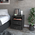 Oklahoma Nightstand,Two Drawers, One Shelf White Mdf Engineered Wood