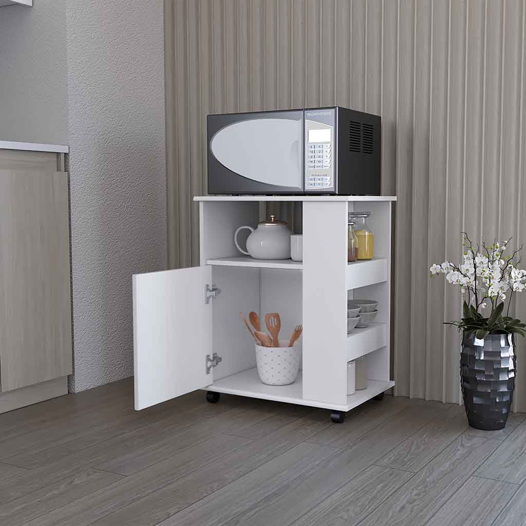 Clayton Kit Lower Microwave Cabinet White Mdf Engineered Wood