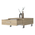 Myers Coffee Table, Four Legs, One Drawer Black Mdf Engineered Wood