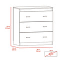 Dove Three Drawer Dresser, Superior Top Beige Mdf Engineered Wood