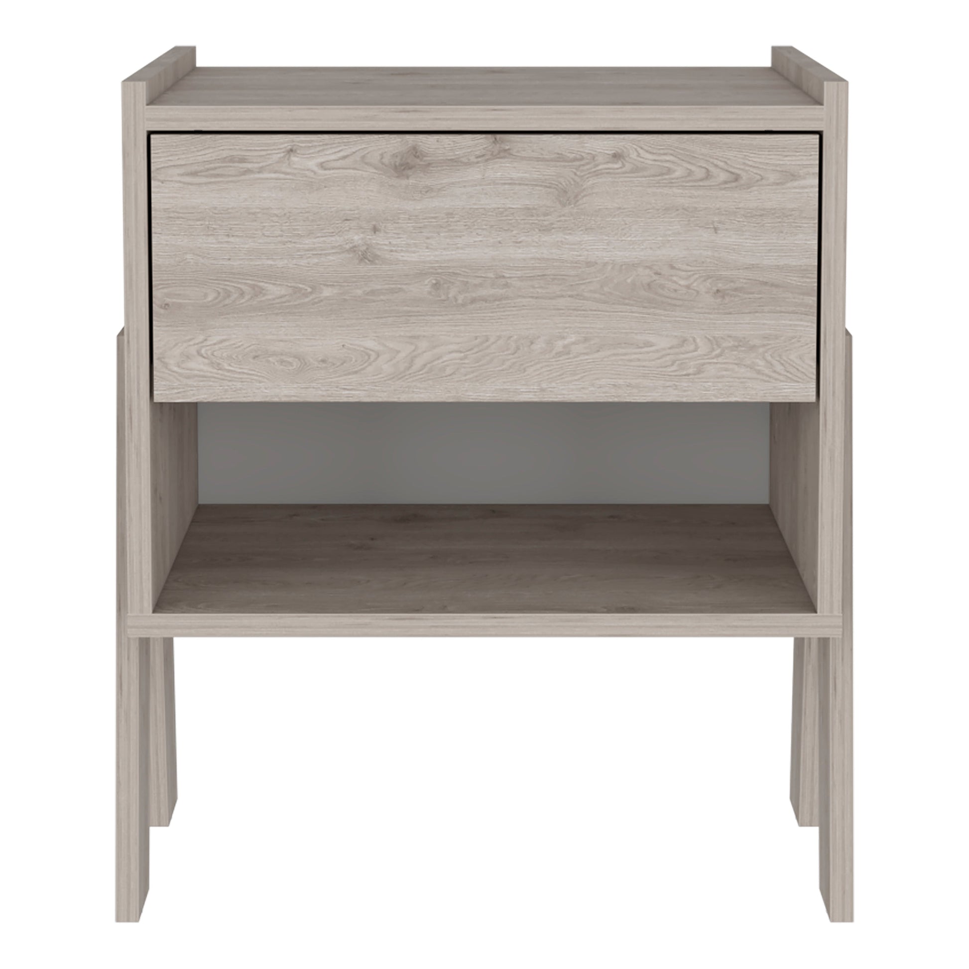 Hyacinth Nightstand, One Drawer, Open Shelf Beige Mdf Engineered Wood