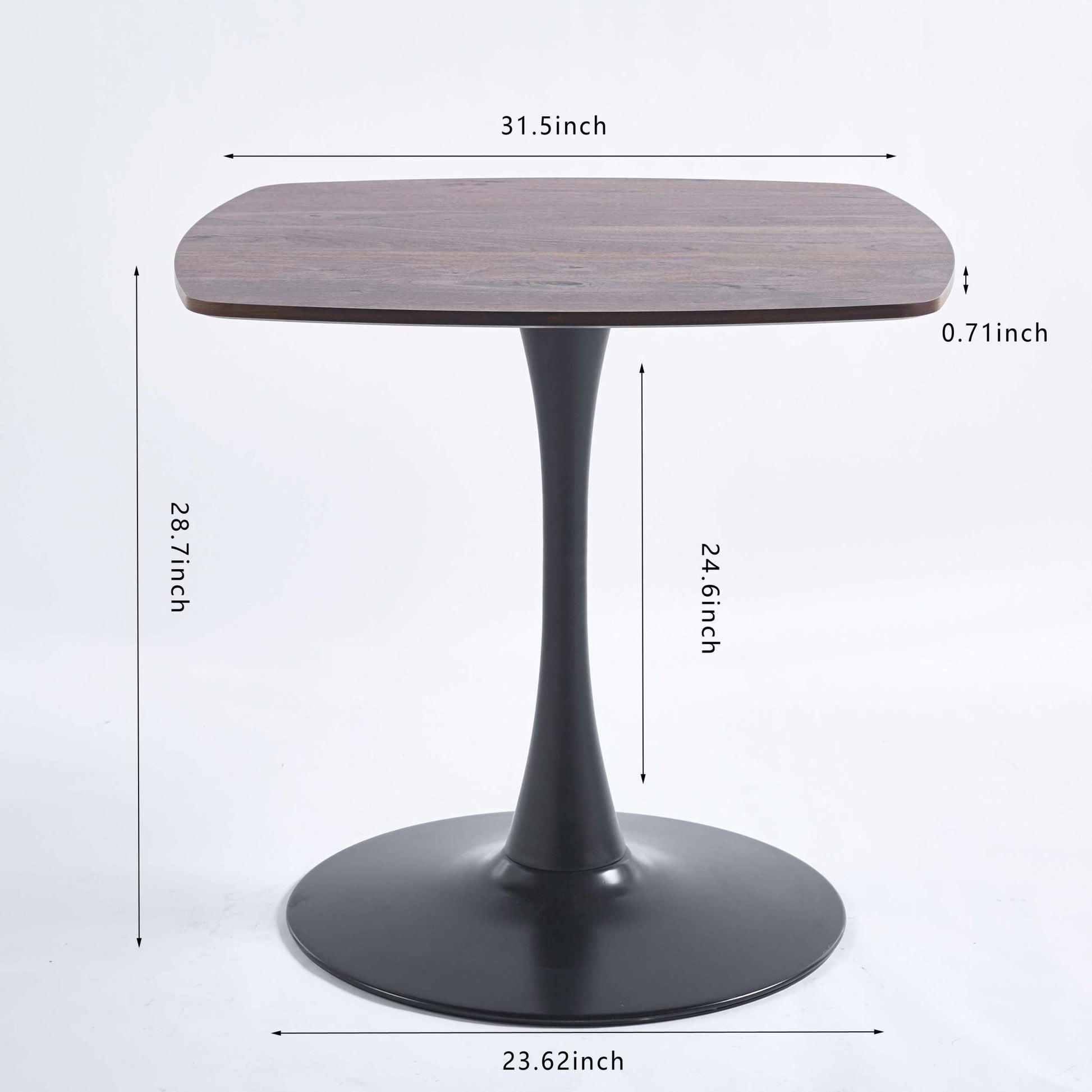 1 4,5Pieces Dining Set, Table Metal Leg Mid Century Dining Table For 4 6 People With Mdf Table Top, Pedestal Dining Table, End Table Leisure Coffee Table Matte Black Mdf Steel