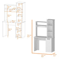 Rumford Computer Desk With Hutch And 3 Tier Storage Shelves White Mdf Engineered Wood