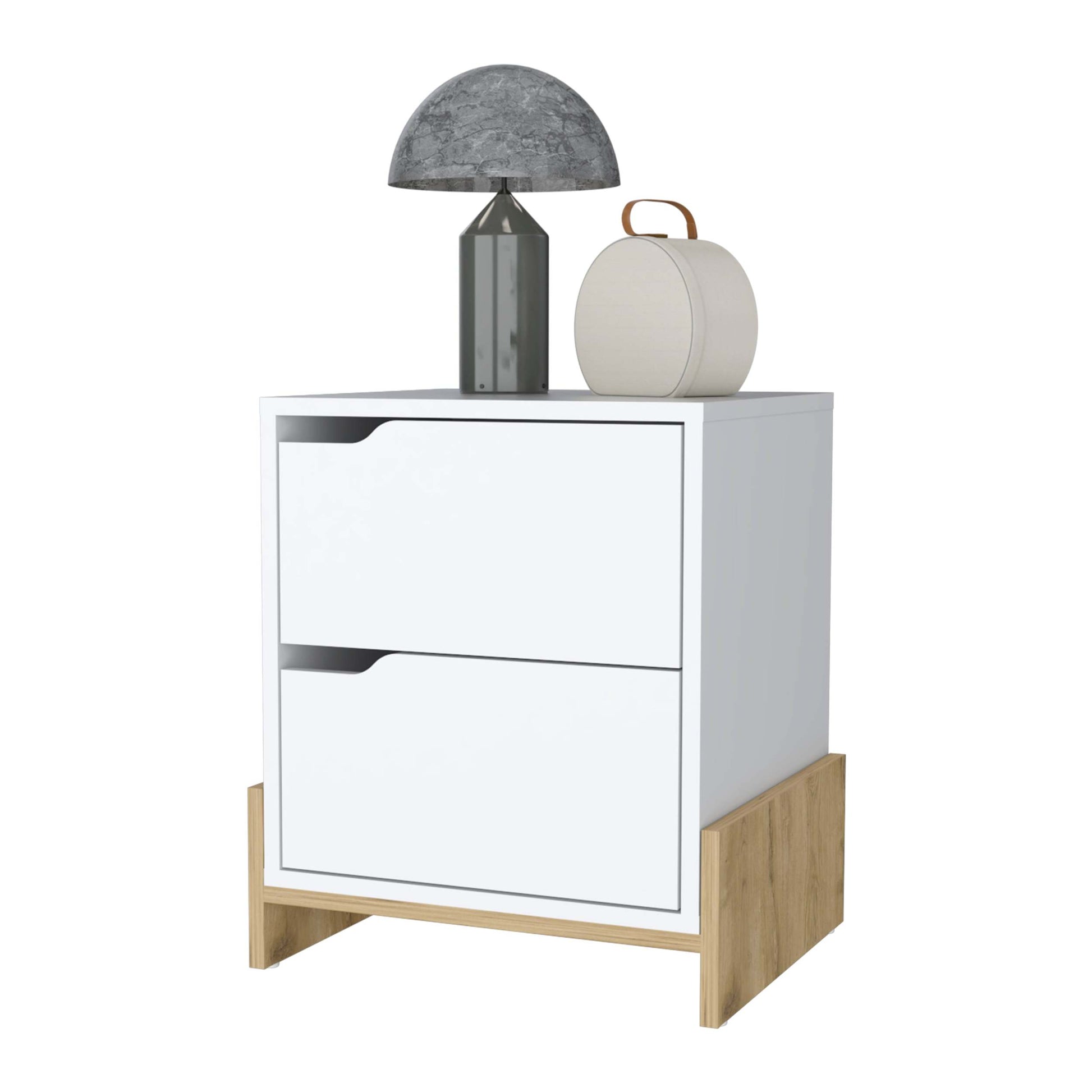 Lovell Nightstand With Sturdy Base And 2 Drawers