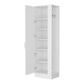 Nampa Storage Cabinet, Single Door, Broom Hangers ,White White Mdf Engineered Wood