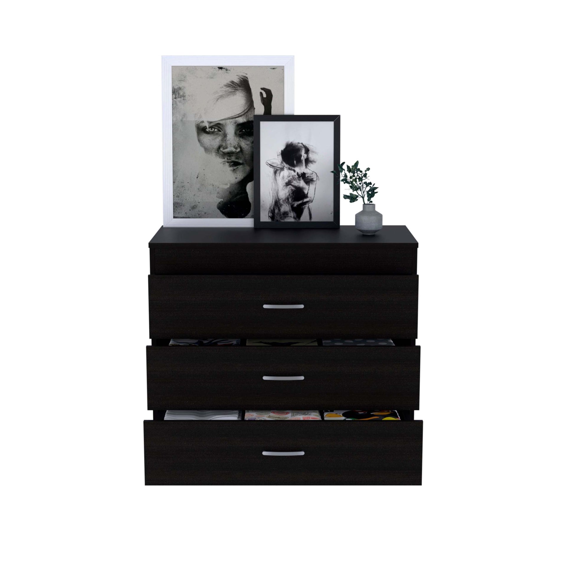 California Drawer Dresser, Four Spacious Drawers, Superior Top Multicolor Mdf Engineered Wood