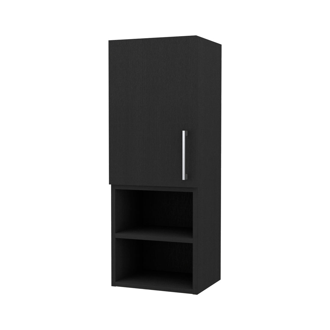 Praia Medicine Cabinet, Four Shelves Single Door Cabinet, Metal Handle Black 1 2 Up To 17 In 24 To 31 In Bathroom Wall Mounted Modern 10 15 Inches Particle Board Engineered Wood