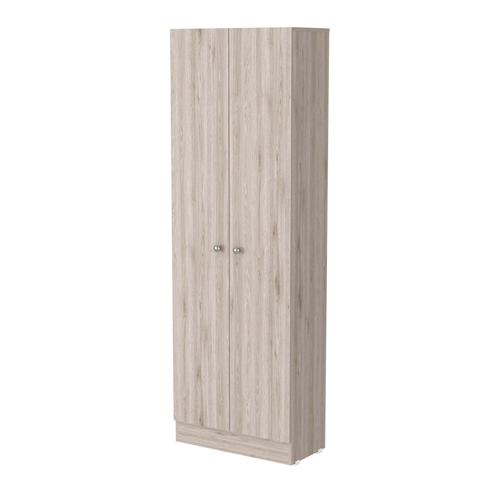 Virginia Double Door Storage Cabinet, Five Shelves Beige Mdf Engineered Wood