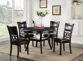 5 Piece Dining Set, Ebony Ebony Rubber Wood