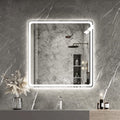 36X36 Inch Led Bathroom Mirror Vanity Mirrors With Front Lights Wall Mounted Anti Fog Frameless Make Up Mirror With Light 5 Mm Copper Free Silver Mirror Horizontal Or Vertical Silver Glass