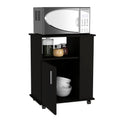 Clayton Kit Lower Microwave Cabinet Black Dining Room Modern Mdf Shelves Included Engineered Wood