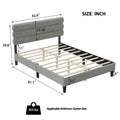 Queen Bed Frame With Headboard,Sturdy Platform Bed With Wooden Slats Support,No Box Spring,Mattress Foundation,Easy Assembly Light Grey Wood