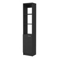 Kansas Linen Cabinet, Three Shelves, One Cabinet Black Mdf Engineered Wood