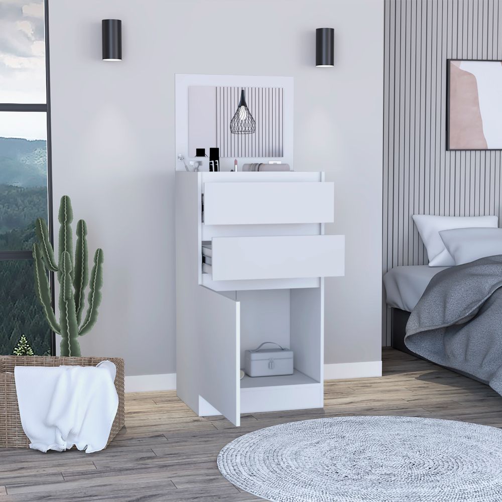 Celestial Dresser, Jewelry Box, Mirror, Two Drawers, Single Door Cabin