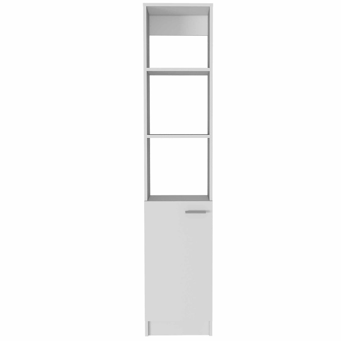 Kansas Linen Cabinet, Three Shelves, One Cabinet Beige 1 60 In & Above Bathroom Freestanding Modern 10 15 Inches Particle Board Engineered Wood