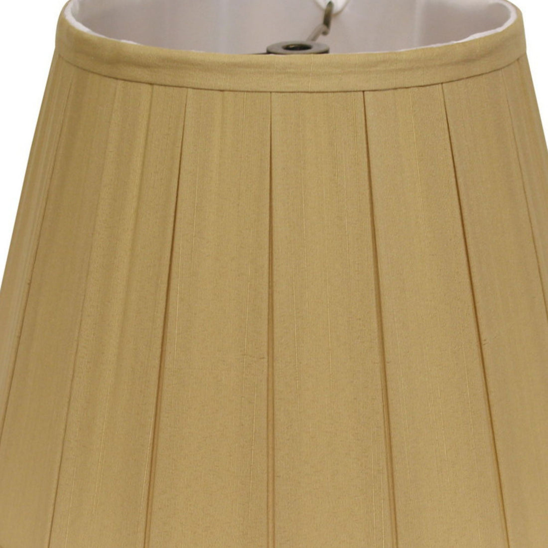 Slant English Box Pleat Softback Lampshade With Washer Fitter, Honey Gold Shantung