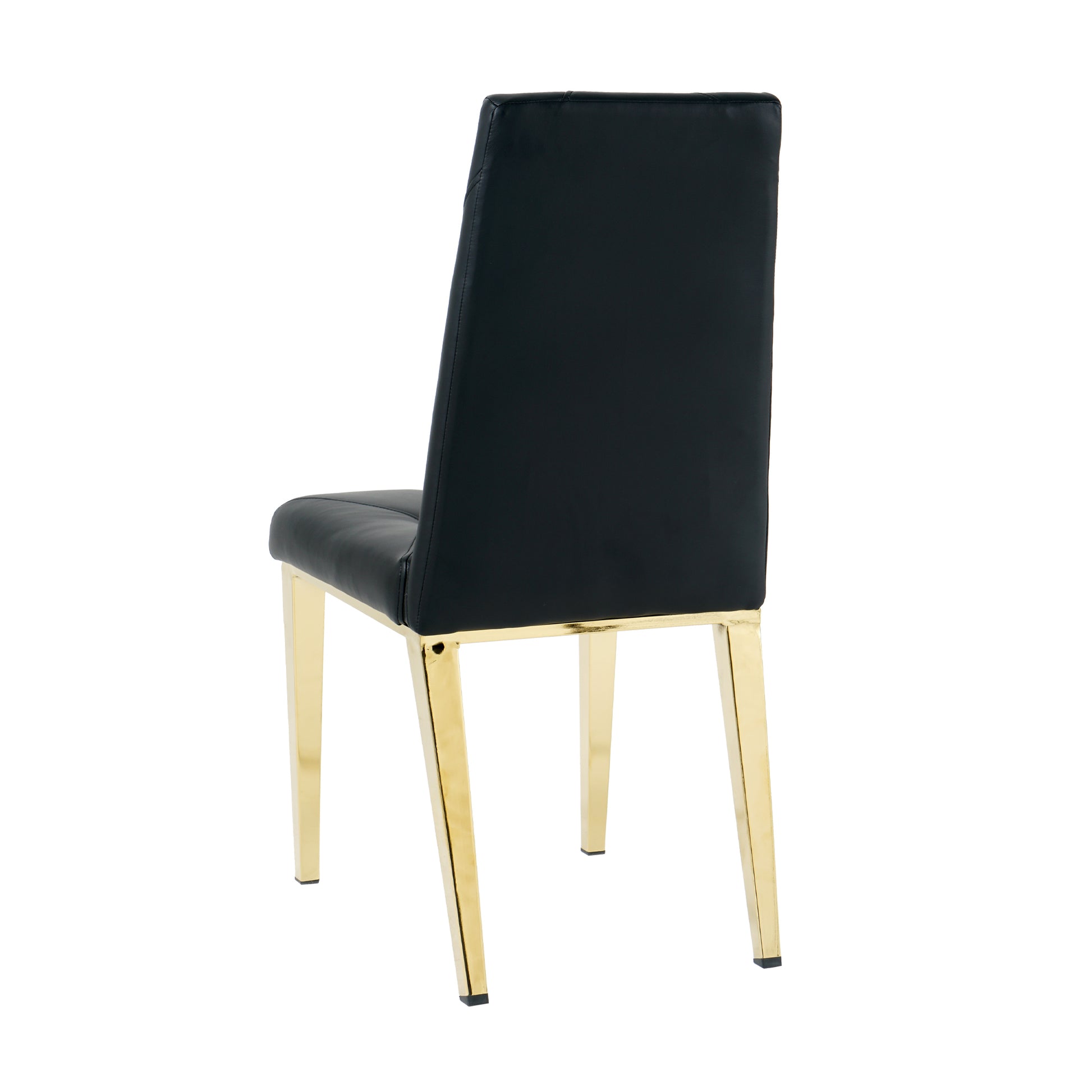 Modern Simple Light Luxury Dining Chair Black Chair Family Bedroom Chair Pu Fabric Dining Chair Gold Plated Legs Set Of 2 Metal Black Gold Pu