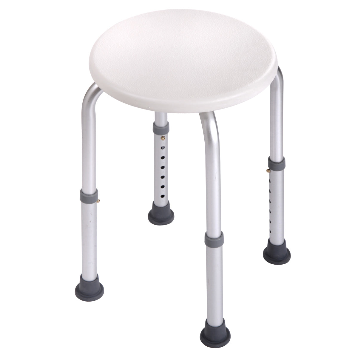 Shower Stool Bath Bench With Adjustable Heights And Non Slip Rubber For Safety And Stability White Aluminium Alloy