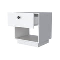 Sumter 1 Drawer Nightstand, Storage Shelf White Mdf Engineered Wood