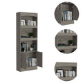 Durango Bookcase, Three Shelves, Double Door Cabinet Black Mdf Engineered Wood