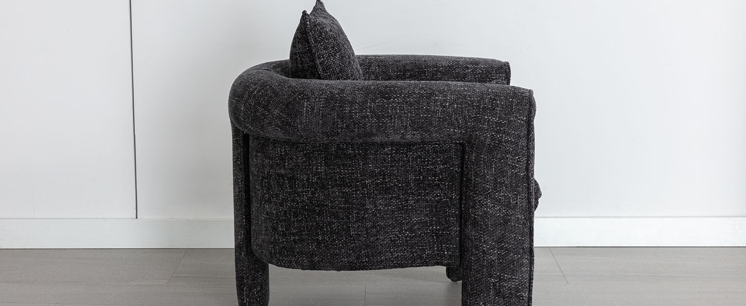 Modern Style Accent Chair Armchair For Living Room, Bedroom, Guest Room,Office,Rock Black Rock Black Upholstered