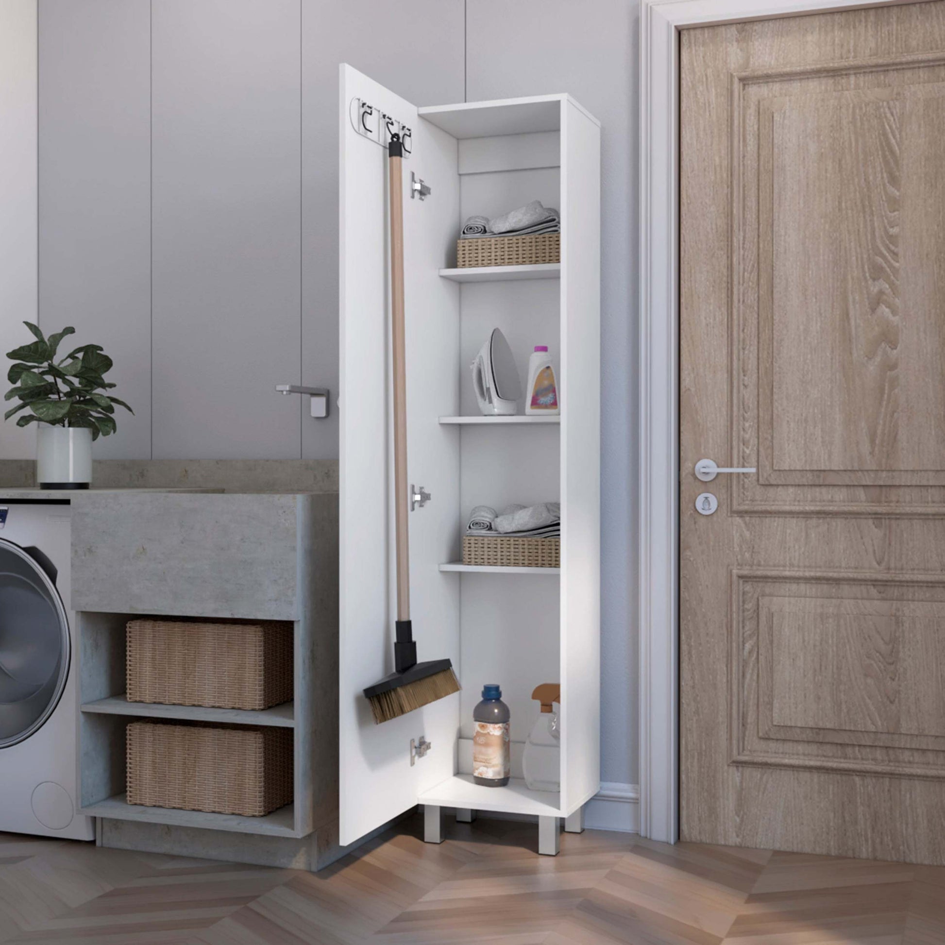 Clarno Tall Storage Cabinet, Single Door With