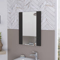 Mirror Praia, Looking Glass, Rectangular Shape Black Mdf Engineered Wood