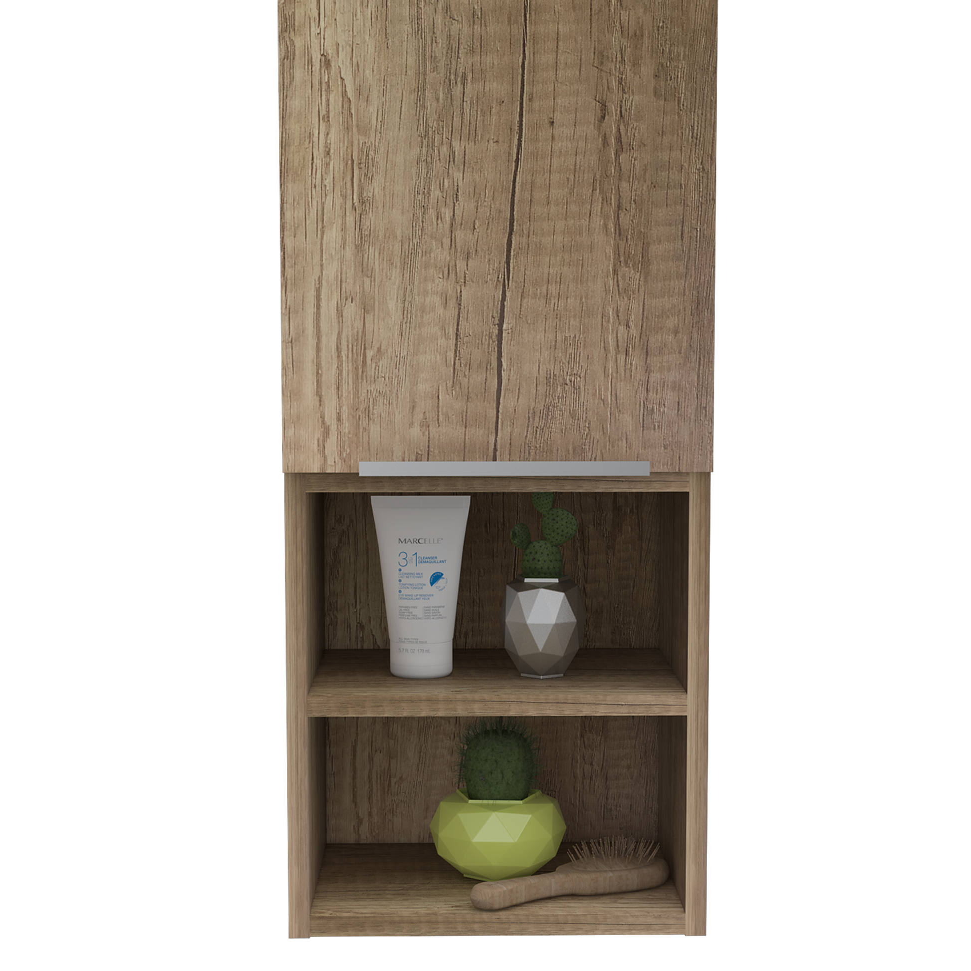 Milwaukee Medicine Cabinet, Two Shelves, Single Door Cabinet, Two Interior Shelves Beige Mdf Engineered Wood