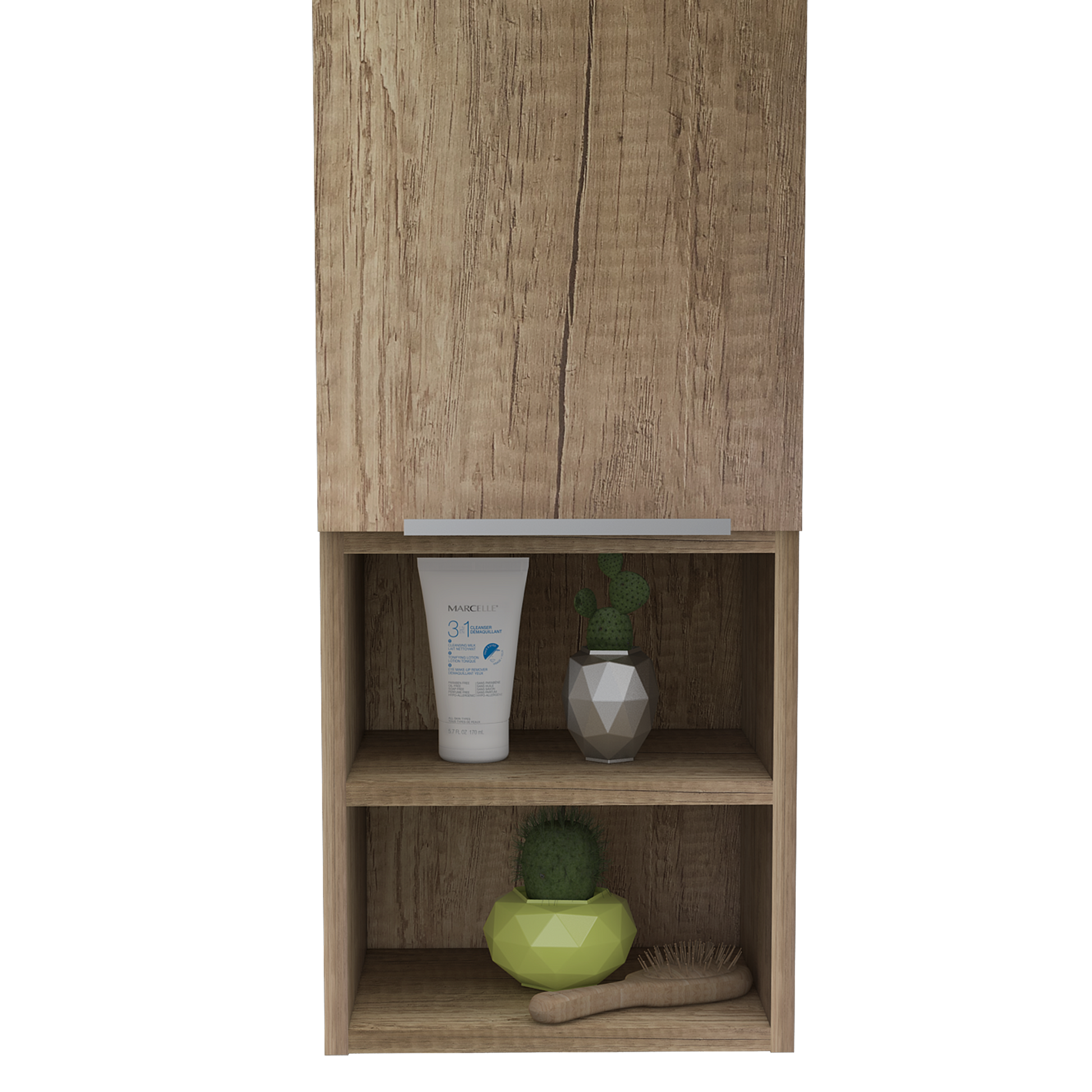 Milwaukee Medicine Cabinet, Two Shelves, Single Door Cabinet, Two Interior Shelves Brown Mdf Engineered Wood