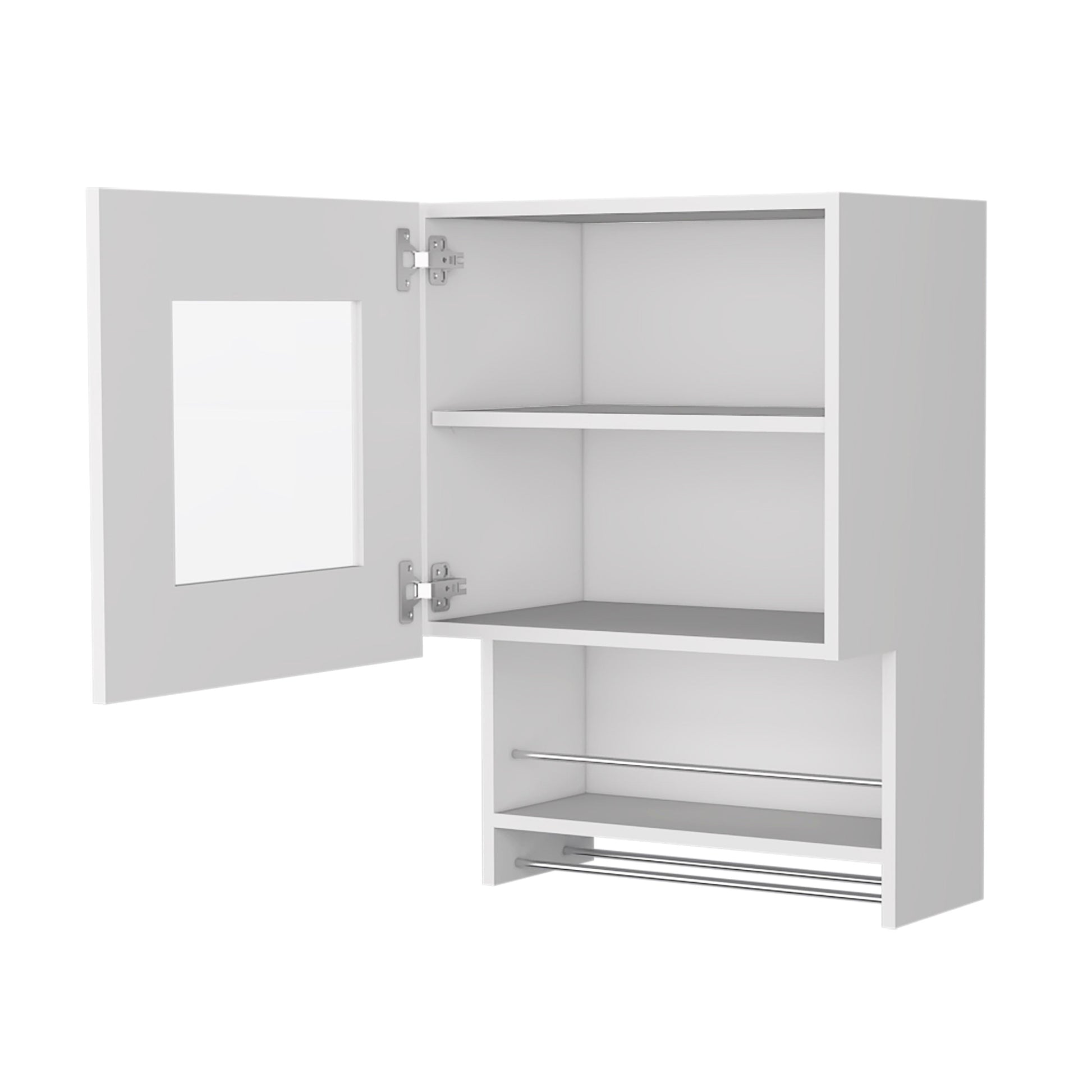 Florence Kitchen Wall Cabinet, Spice And Towel Rack White Mdf Engineered Wood