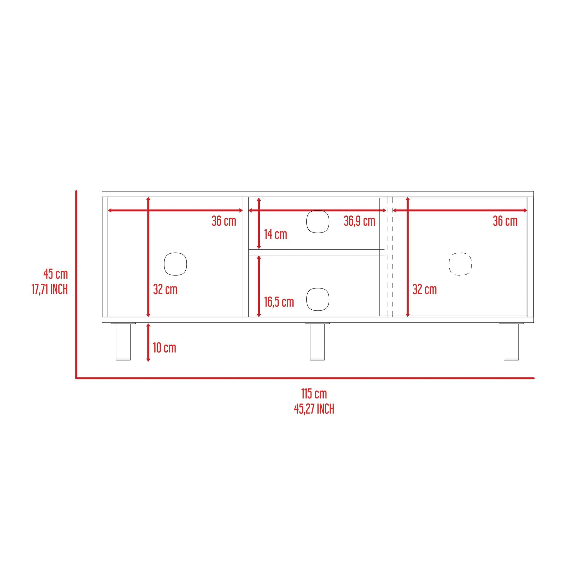 Rome Tv Stand For Tv S Up 43", Two Open Shelves, One Cabinet, One Big Open Shelf Beige Mdf Engineered Wood