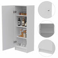 Miami Single Door Pantry, Four Shelves White Dining Room Modern Mdf Shelves Included Engineered Wood