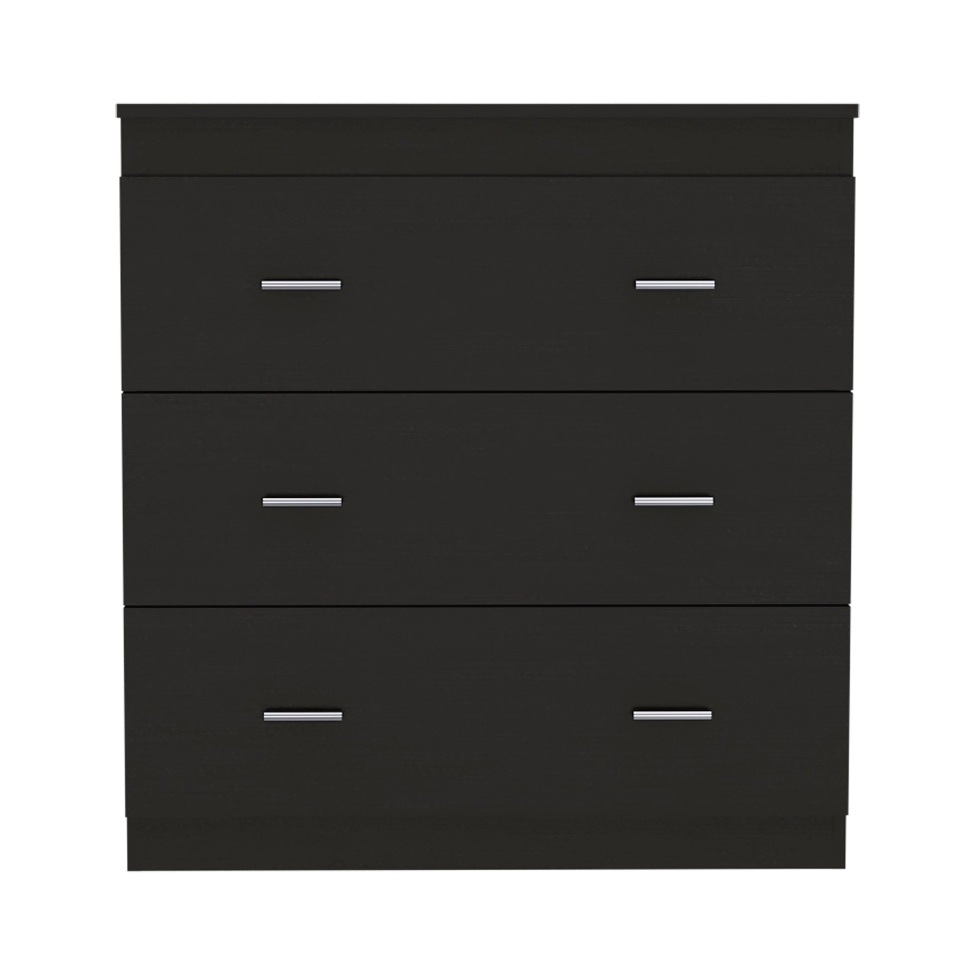 Dove Three Drawer Dresser, Superior Top Black Mdf Engineered Wood