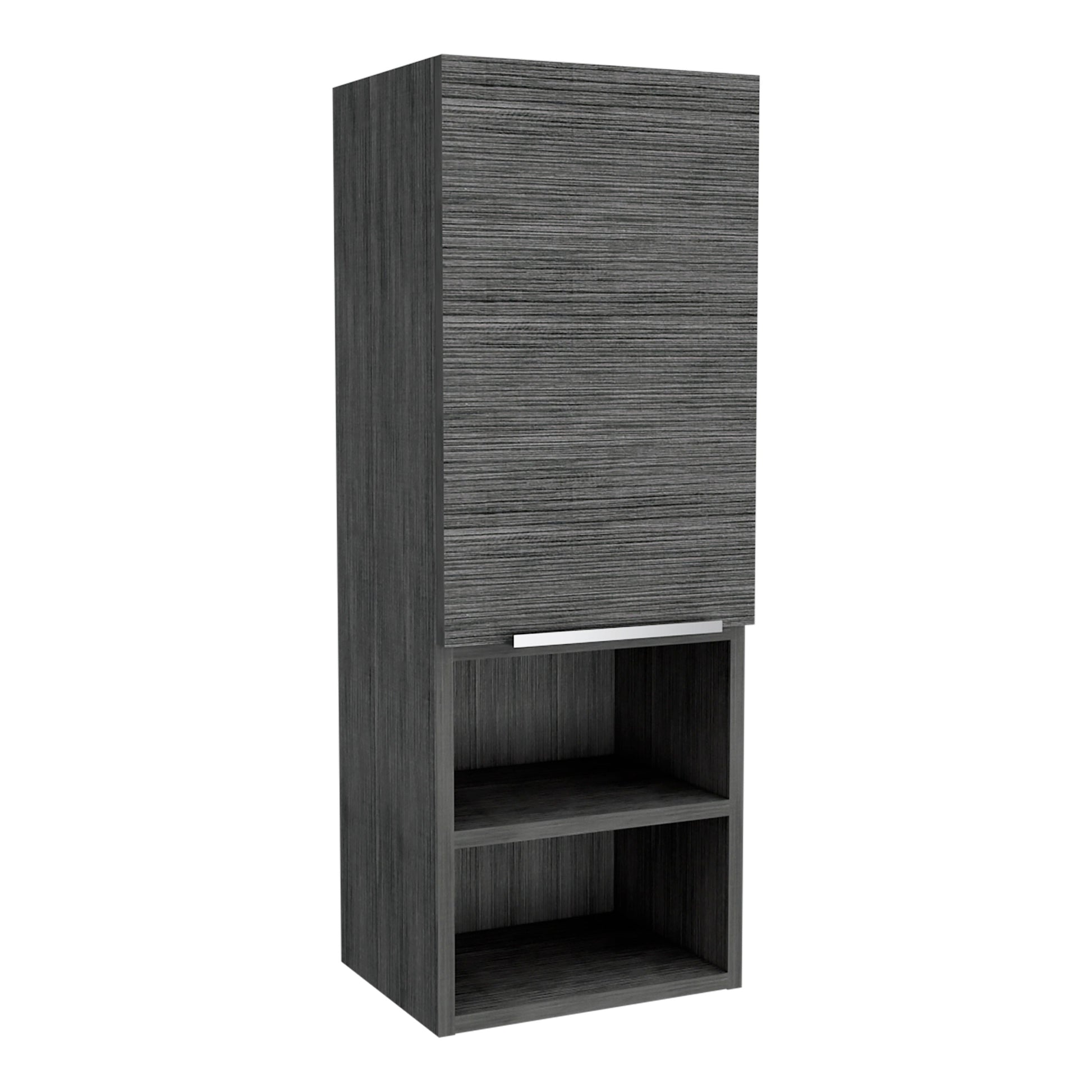 Milwaukee Medicine Cabinet, Two Shelves, Single Door Cabinet, Two Interior Shelves Brown Mdf Engineered Wood