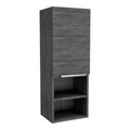 Miami Single Door Pantry, Four Shelves Black Mdf Engineered Wood