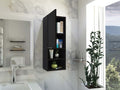 Milwaukee Medicine Cabinet, Two Shelves, Single Door Cabinet, Two Interior Shelves Black Mdf Engineered Wood