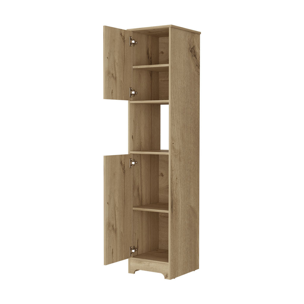 Charlotte Linen Cabinet, 2 Single Door Cabinet, Division, One Shelf Beige 2 1 Bathroom Freestanding Modern Mdf Engineered Wood