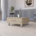 Myers Coffee Table, Four Legs, Superior Top, One Drawer, Metal Handle Beige Mdf Engineered Wood