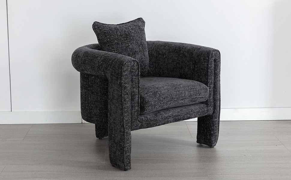 Modern Style Accent Chair Armchair For Living Room, Bedroom, Guest Room,Office,Rock Black Rock Black Upholstered