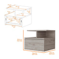 Augusta Floating Nightstand with 2 Tier Shelf and 1 beige-mdf-engineered wood
