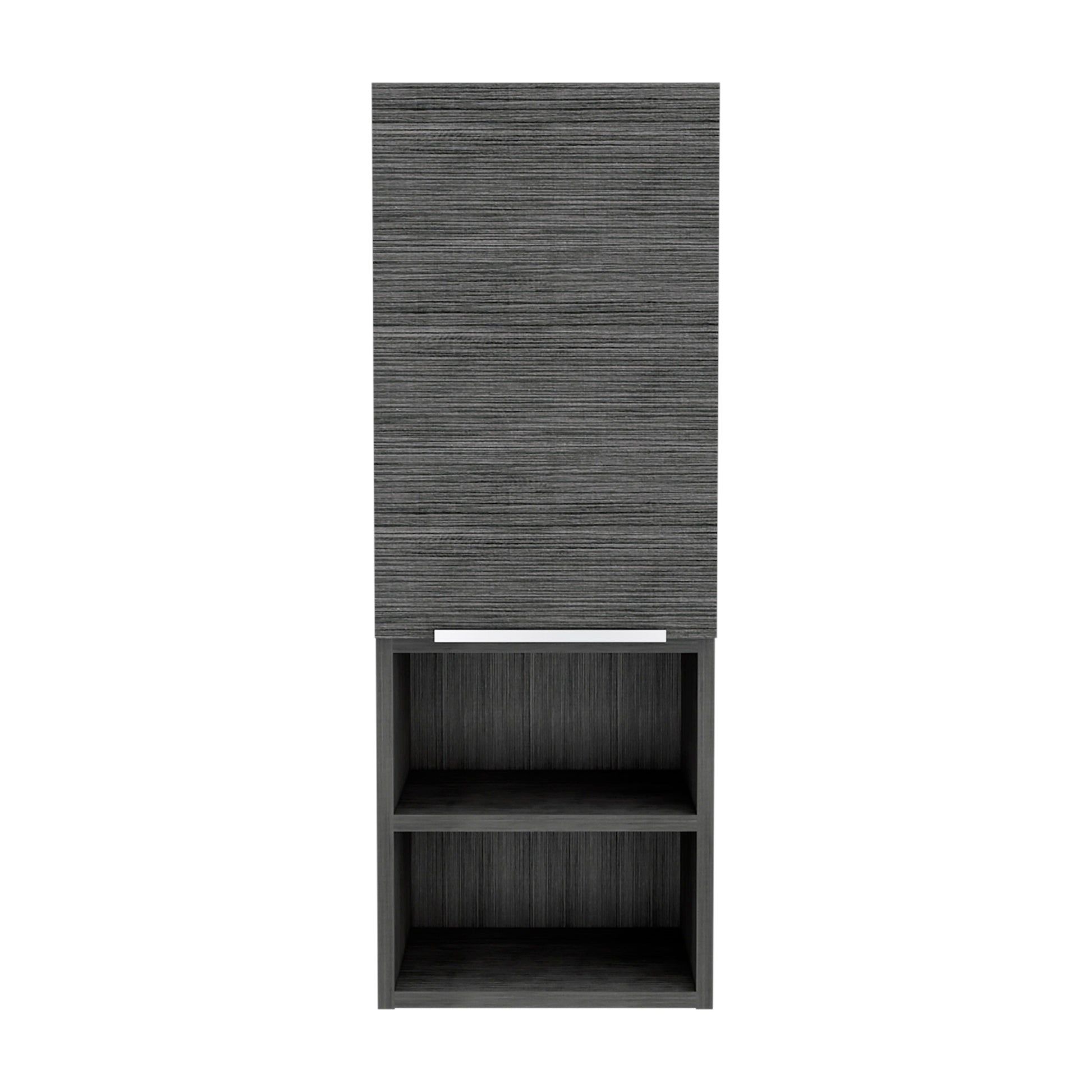 Milwaukee Medicine Cabinet, Two Shelves, Single Door Cabinet, Two Interior Shelves Black 2 4 Bathroom Wall Mounted Modern Mdf Engineered Wood