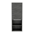 Miami Single Door Pantry, Four Shelves Black Mdf Engineered Wood